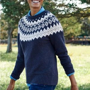 LL Bean Signature fair isle sweater NWT